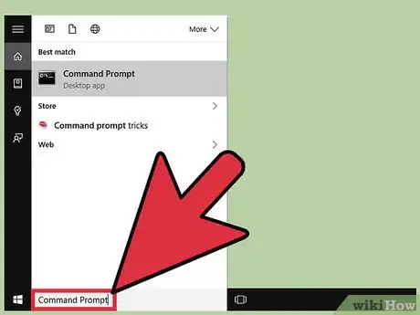 Step 2 Digite "Prompt de Comando" na barra de pesquisa do menu "Iniciar".