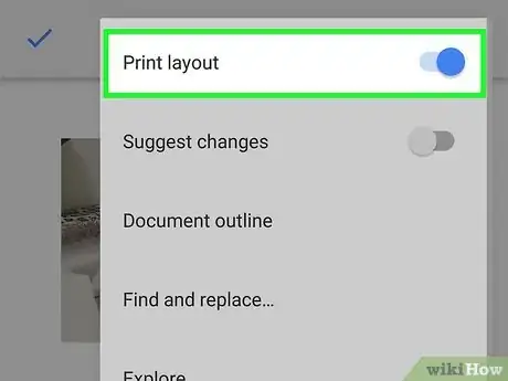 Step 3 Deslize a opção "Layout de impressão" para a direita.