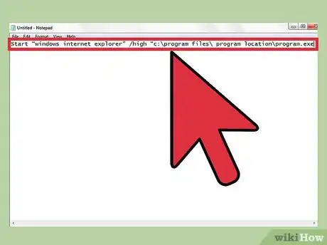Step 2 Digite o seguinte comando no Bloco de Notas: