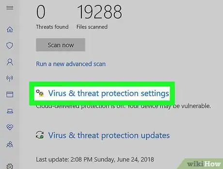 Step 6 Clique em Configurações de proteção contra vírus e ameaças na metade da página.
