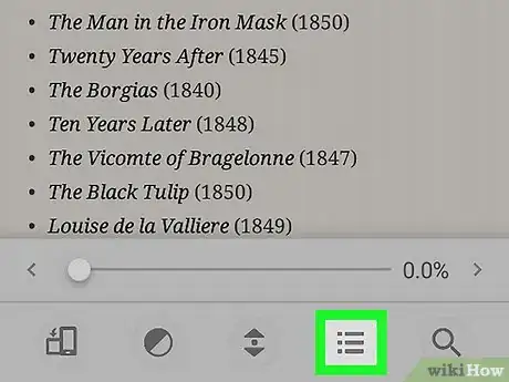 Step 8 Toque no ícone de lista para gerenciar seus capítulos e favoritos.