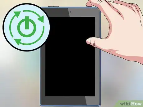 Step 1 Segure o botão “Ligar e Desligar” do tablet.