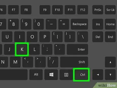 Step 2 Pressione Ctrk+K (no Windows) ou ⌘ Command+K (no Mac).