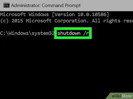 Step 5 Digite shutdown /r no Prompt de Comando.