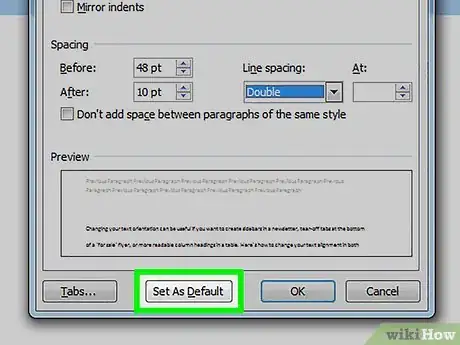 Step 6 Altere o espaçamento padrão.