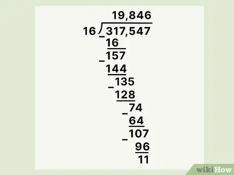 Step 1 Divida o número decimal por 16.