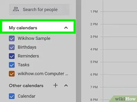 Step 2 Passe o cursor do mouse sobre o calendário que você quer sincronizar.