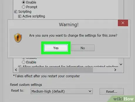 Step 8 Clique em Sim quando solicitado para confirmar o ajuste.