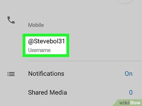 Step 6 Encontre o campo Nome de usuário na seção de informações.