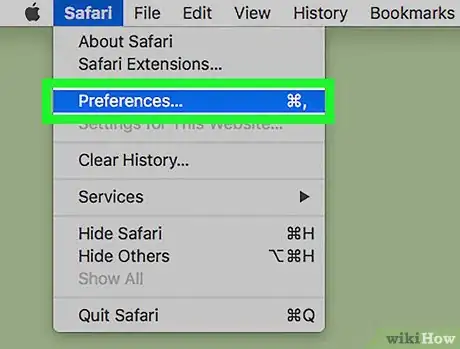 Step 3 Clique em Preferências... no menu suspenso.