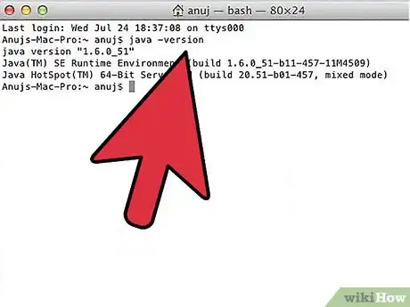 Step 3 Na janela "Utilitários", abra o "Terminal" e digite "java -version" para obter a versão atual do Java.