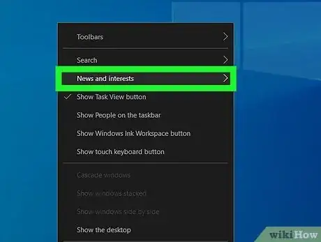 Step 2 Passe o mouse sobre Notícias e interesses.