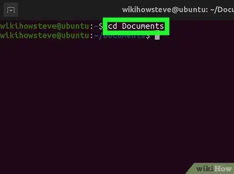 Step 2 Altere o diretório para a pasta com o arquivo que você deseja executar.