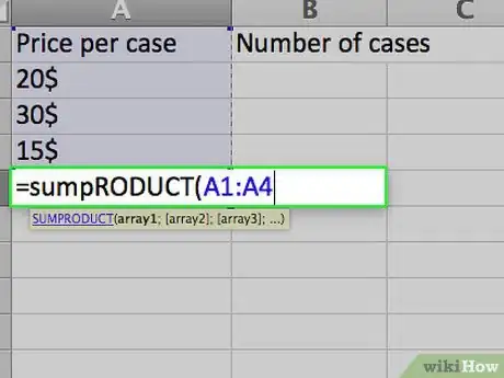 Step 2 Insira a fórmula necessária para calcular a média ponderada.