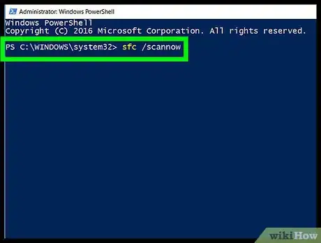 Step 4 Execute a ferramenta "Verificador de arquivos do sistema" Digite (ou cole) o comando  'sfc /scannow'  depois de "C: