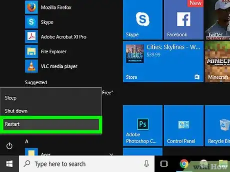 Step 6 Reinicie o computador e veja se o menu "Iniciar" aparece novamente.