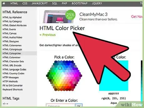 Step 2 Procure pelo código hexadecimal da cor.
