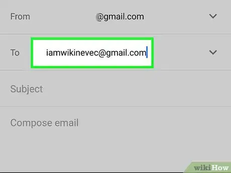 Step 3 Insira o e-mail do destinatário.