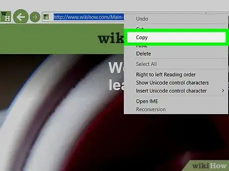 Step 1 Copie a URL da barra de pesquisa do Internet Explorer.