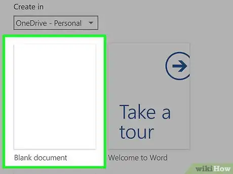 Step 2 Toque em Documento em branco.