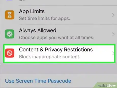 Step 5 Toque em Conteúdo e Privacidade.