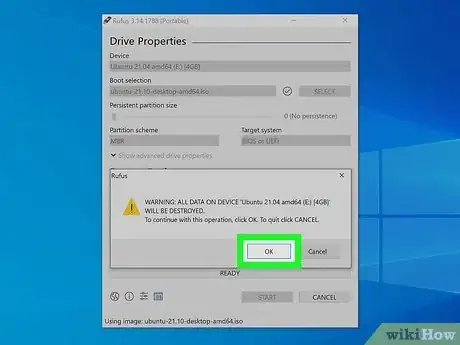 Step 9 Clique em OK para criar uma unidade de boot.