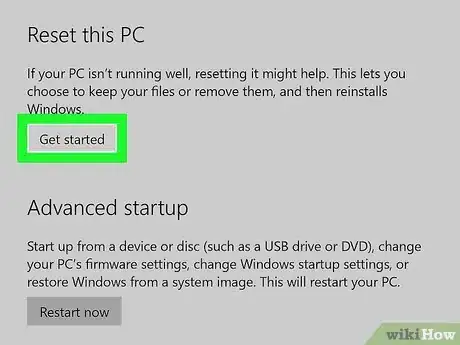 Step 5 Clique no botão Começar agora na seção "Restaurar o PC".