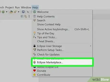 Step 4 Clique em Eclipse Marketplace, mais ao fim do menu de ajuda.