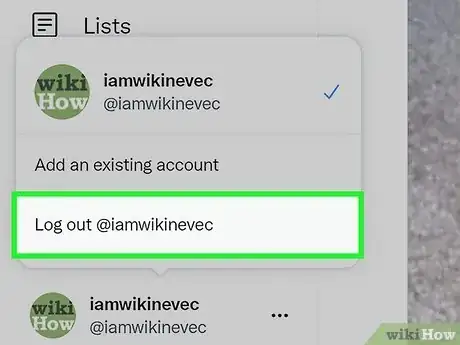 Step 2 Selecione "Sair" Fazê-lo vai encerrar o acesso à conta do Twitter e levá-lo de volta à tela de login.
