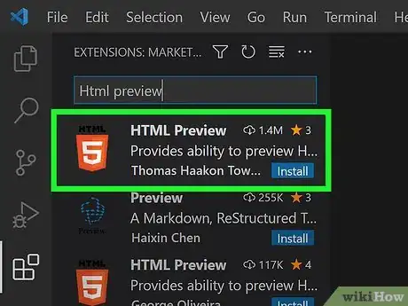 Step 4 Clique na extensão “HTML Preview”, que deve ser a primeira na lista exibida.
