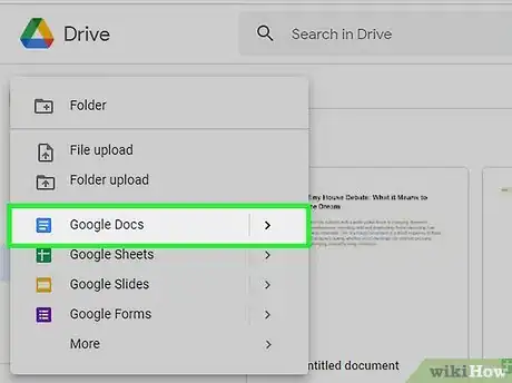 Step 1 Abra um documento do Google Docs.