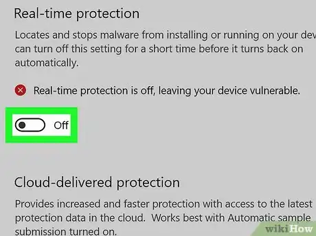 Step 7 Desabilite a verificação em tempo real do Windows Defender.