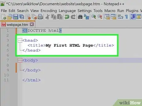 Step 5 Preencha a parte <head> do seu documento.