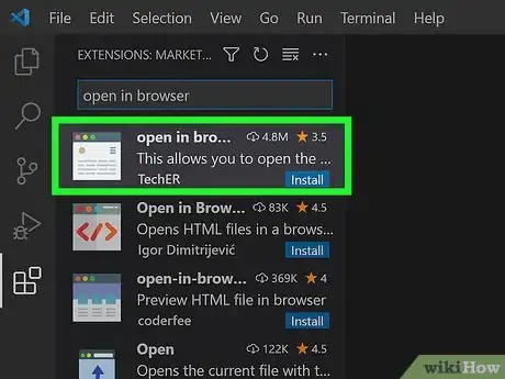 Step 4 Clique na extensão "open in browser", que deve ser a primeira na lista de resultados.