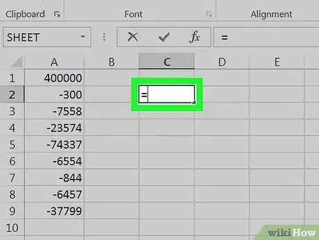 Step 7 Digite "=" dentro da célula.