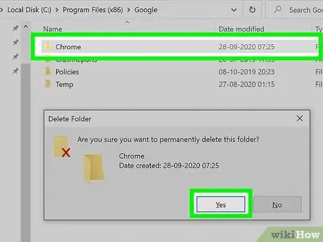 Step 7 Exclua os arquivos restantes do "Google Chrome".
