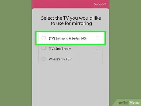 Step 5 Selecione a TV Samsung, se solicitado.