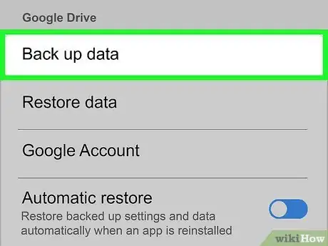 Step 3 Selecione Fazer backup, embaixo de “Google Drive”.