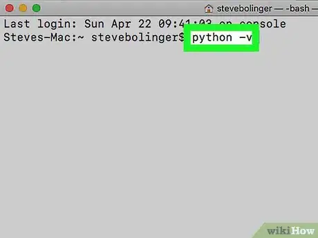Step 2 Digite python -V no Prompt.
