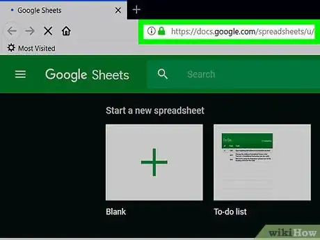 Step 1 Abra a página do Planilhas Google.