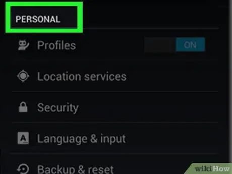 Step 2 Role a página até a seção Pessoal.