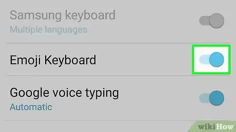 Step 4 Deslize o botão “Emoji Keyboard” para ligá-lo.