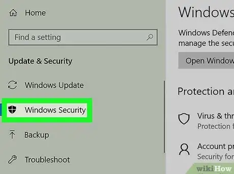 Step 4 Clique em Segurança do Windows no canto superior esquerdo da janela.
