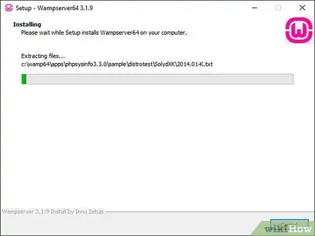 Step 8 Aguarde até que o WAMP seja instalado.