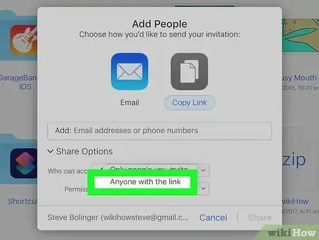 Step 10 Clique em Qualquer pessoa com o link no menu suspenso.