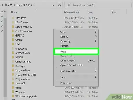 Step 11 Em qualquer ponto vazio do painel à direita, clique com o botão direito e escolha Colar.
