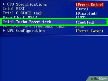 Step 3 Localize “Tecnologia Intel® Turbo Boost” no menu.