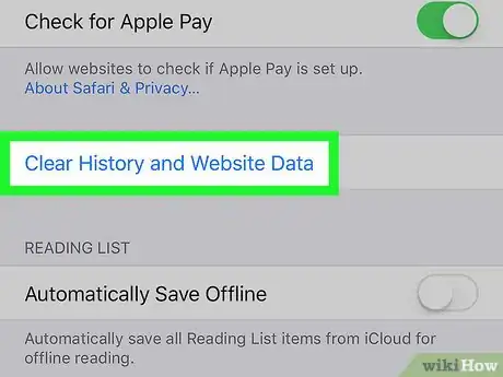 Step 3 Desça a tela até o fim e toque em Limpar histórico e dados de sites.