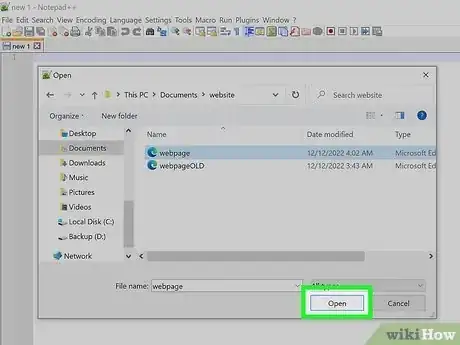 Step 1 Abra um documento HTML.