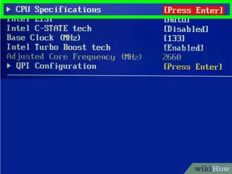 Step 2 Vá para a tela de configuração da CPU/processador.